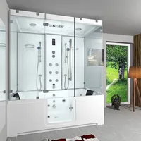 AcquaVapore Kombination Badewanne Dusche K88-WS-EH-A-EC-SC-EA Duschtempel 100x180 cm Schlauchreinigung