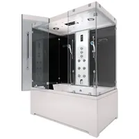 AcquaVapore Kombination Badewanne Dusche K80-SW-TH-A-SC-EA Duschtempel 100x180 cm aktive