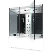 AcquaVapore Kombination Badewanne Dusche K80-SW-EH-C-EC-EA Duschtempel 180x100 cm 2K