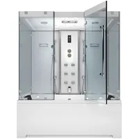 AcquaVapore Kombination Badewanne Dusche K80-WS-EH-B-EC-EA Duschtempel 180x100 cm 2K