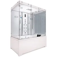 AcquaVapore Kombination Badewanne Dusche K80-WS-TH-B-EC-SC-EA Duschtempel 180x100 cm Schlauchreinigung
