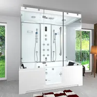 AcquaVapore Kombination Badewanne Dusche K88-WS-EH-B-SC-EA Duschtempel 180x100 cm aktive