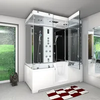 AcquaVapore Kombination Badewanne Dusche K88-SW-TH-C-SC-EA Duschtempel 180x100 cm aktive