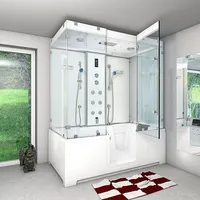 AcquaVapore Kombination Badewanne Dusche K88-WS-EH-C-SC-EA Duschtempel 180x100 cm aktive