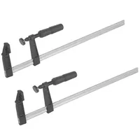 STAHLWERK Schraubzwinge 80x500 mm Klemmzwinge |stabile F-Zwinge 2er Set