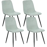 Beliani Esszimmerstuhl Tuscola Stoff hellgrün 4er Set