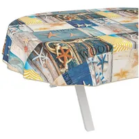 ANRO Wachstuchtischdecke Wachstischdecke Wachstuch Tischdecke abwaschbar Gartentischdecke Rund Oval