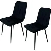 Hti-Living HTI-Living, Stühle, Stuhl Mesa Eco 2er-Set Velvet Schwarz