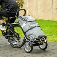 Homcom Lastenanhänger Einkaufstrolley für Fahrradanhänger mit Verbindungsschellen, für Fahrradkupplung