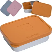 Bearfoot Edelstahl Kinder Brotdose mit Silikondeckel | BPA-freie Lunchbox