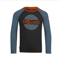 TROLLKIDS Preikestolen Langarm-t-shirt - Black / Steel Blue /