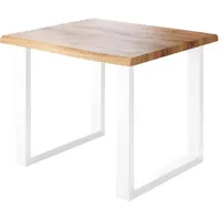 Sam Esstisch Baumkante Holz-Optik Wildeiche 80 x 80 U-Gestell