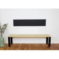 Lycce Wandkissen Kunstleder mit Montage-Set schwarz 115cm x 30cm