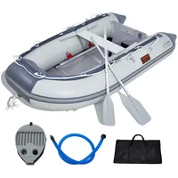 Vevor Schlauchboot, 4-Personen-Sportboot mit Heckspiegel, Marine-Holzboden und verstellbarer Aluminiumbank,