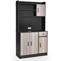 Costway Küchenbuffet 180 x 0 x 0 cm Schwarz/Braun