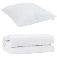 VidaXL Bettdecken Set mit Kissen 2 pcs Weiß Mikrofaser