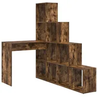 VidaXL Eckschreibtisch mit Regal Räuchereiche