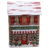 Powerhaus24 winterliche Blechdose Sweetshop, Geschenk, Aufbewahrung, Deko, Spielzeug, lebensmittelecht,