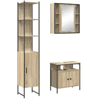 VidaXL Badezimmermöbel Set 3 pcs Sonoma Eiche 33 x