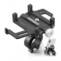 ROCKBROS Fahrrad-Handyhalter aus Aluminiumlegierung Schwarz kompatibel