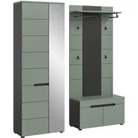 Xonox.home Canu Garderobenschrank 160x190x37 cm grau