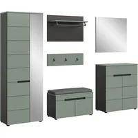 Möbel Kraft Canu Garderobenkombination 255x190x37 grau