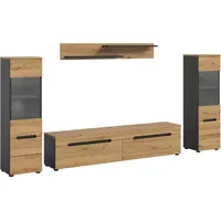 Xonox.home Wohnwand Canu basaltgrau Nachbildung Artisan Oak Nachbildung B/H/T: