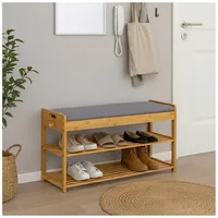 Hti-Living Schuhbank 90 x 46 x 35 cm beige