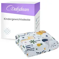 DAILYDREAM Gewichtsdecke für Kinder aus 100% Baumwolle, Edition Safari