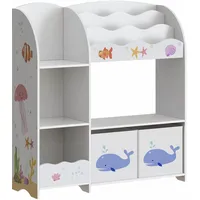 [en.casa] Kinderregal Lysekil 100x93x30 cm mit Aqua Dream Motiv