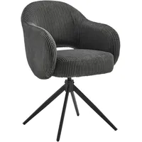 Möbilia Armlehnstuhl Cord-Optik dunkelgrau 58x84 cm