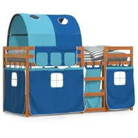 VidaXL Etagenbett mit Vorhängen 75 x 190 cm Kiefer