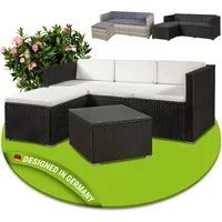 Juskys Polyrattan Lounge Punta Cana M schwarz für 3-4
