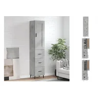 VidaXL Highboard Betongrau 34,5x34x180 cm Holzwerkstoff