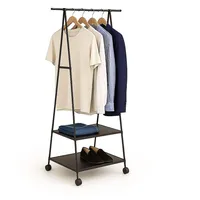 Relaxdays Kleiderständer mit Rollen 160x55x42 cm schwarz