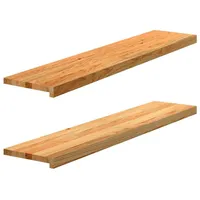 VidaXL Fensterbänke 2 Stk. Hellbraun 120x25x2 cm Massivholz Eiche