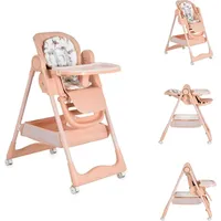 Moni Kinderhochstuhl Surprise faltbar Lätzchen Schüssel Löffel Gabel Räder