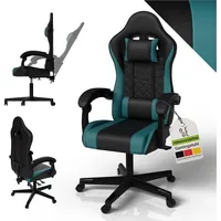 Juskys HyperSeat Kunstleder Schwarz/Türkis
