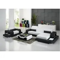 Aea Ledersofa Wohnlandschaft Ecksofa L-förmig 1 Sitzer Garnitur Modern