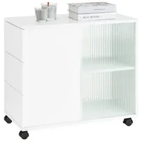 SoBuy Aktenschrank Aktenschrankwagen Druckertisch Druckerständer Rollcontainer mit Rollen Lagerschrank