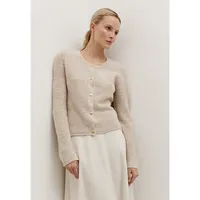 More & More Strickjacke mit Strukturmuster, Taupe, 38