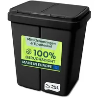 Gardissimo DUO BIN Doppelmülleimer Abfalleimer Mülleimer 2x 25 Liter