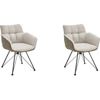 Set One by Musterring Esszimmerstuhl Frisco-B Mikrofaser schwarz/beige 2er