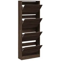VidaXL Schuhschrank Braun Eichen-Optik 60x21x163,5 cm Holzwerkstoff