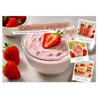 Calvendo Erdbeeren genießen (Tischkalender 2026 DIN A5 quer), CALVENDO