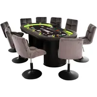 Home Deluxe Pokertisch inkl. Pokerkoffer und 6 Stühlen LAS