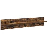 VidaXL Wandmontierter Kleiderständer Räuchereiche 100 x 10.5 x 18