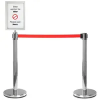 Stagecaptain PLS-200S Absperrständer Personenleitsystem silber Paar Set mit Schilderaufsatz