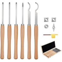 Vevor Drechseleisen-Set, 6-teilig, Drechselmesser in Holzkoffer, Drechselwerkzeug-Satz für Holz,