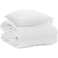 VidaXL Sommerdecke mit Kissen 2 pcs Weiß Mikrofaser